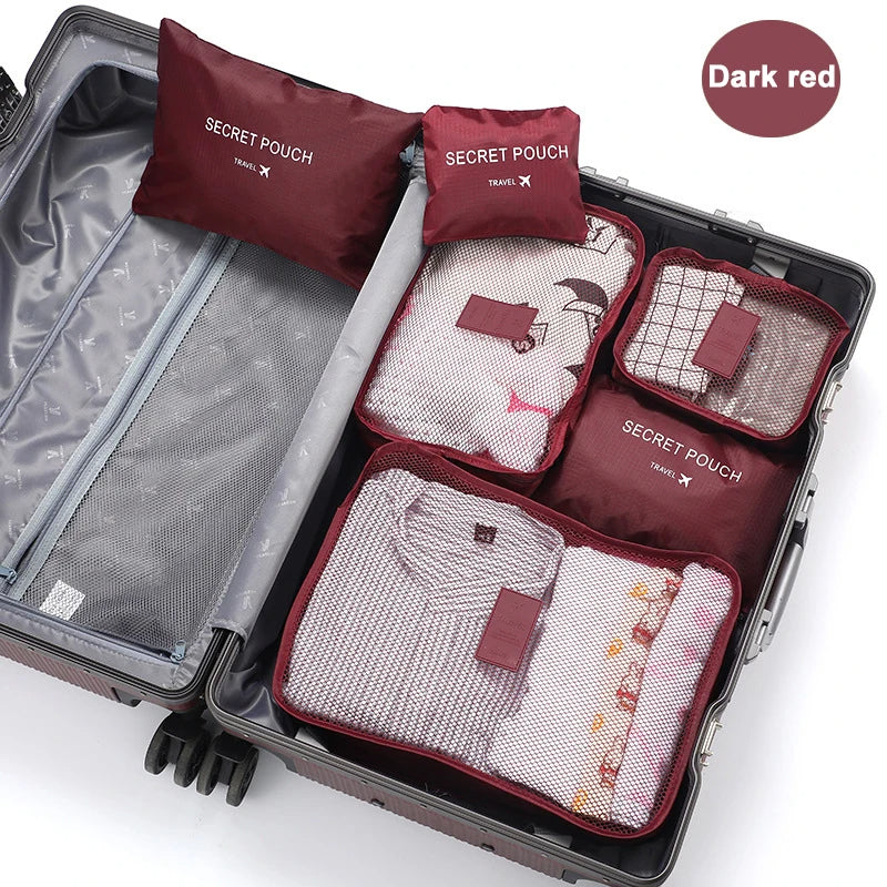 6 Pcs Travel Clothes Storage Bags – Packing Cubes for Luggage & Suitcases