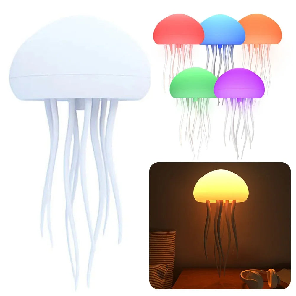 Jellyfish Night Light LED mood lamp with color-changing LEDs and realistic floating jellyfish for relaxing ambiance and decor