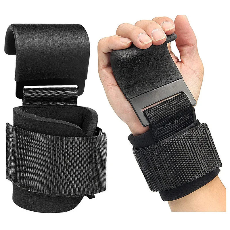 Weight Lifting Hooks with Wrist Straps – Heavy Duty Grip Support