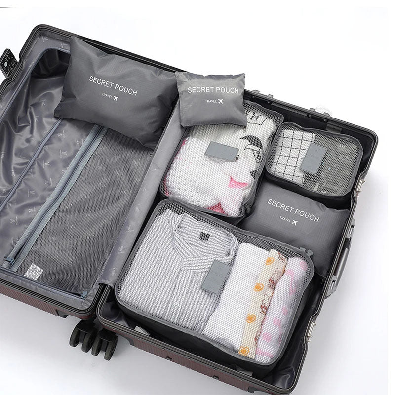 6 Pcs Travel Clothes Storage Bags – Packing Cubes for Luggage & Suitcases
