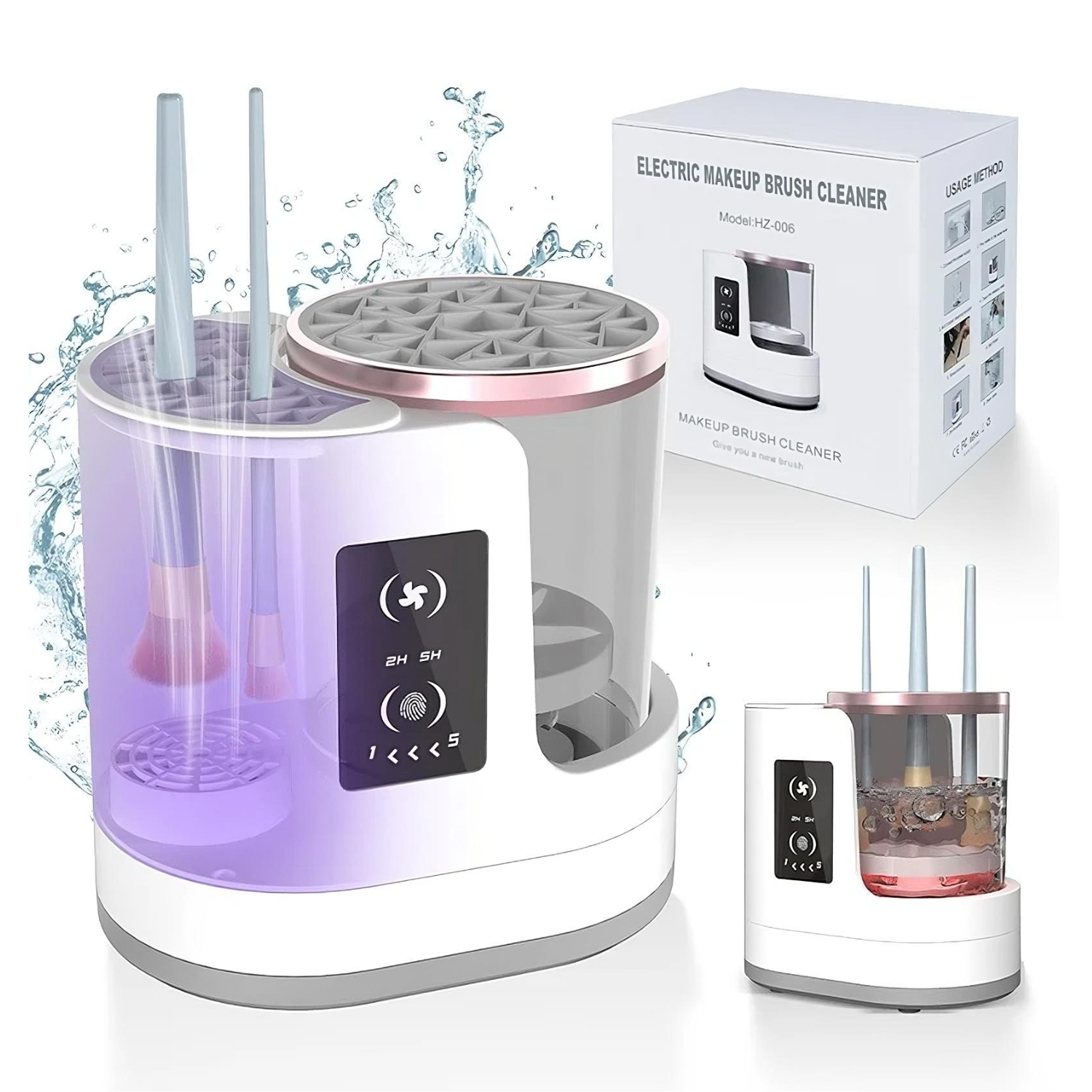 3 in 1 Electric Makeup Brush Cleaner – Wash, Rinse & Dry Instantly