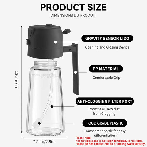 2 in 1 Oil Spray Bottle – Dual-Chamber Dispenser for Cooking & Baking