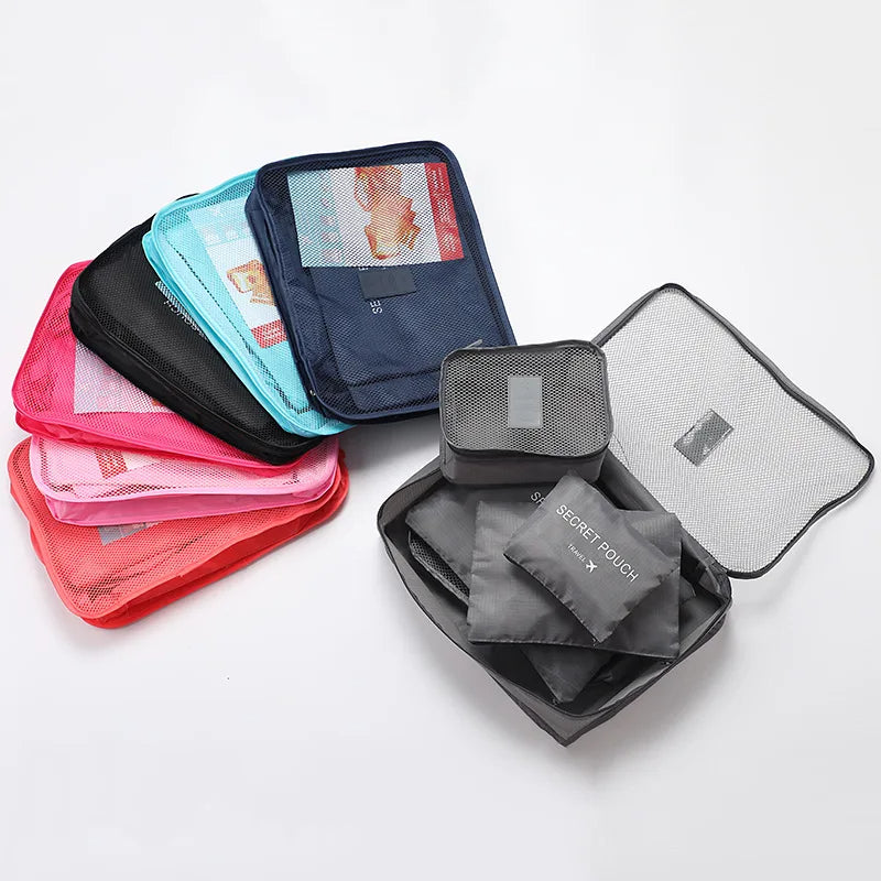 6 Pcs Travel Clothes Storage Bags – Packing Cubes for Luggage & Suitcases
