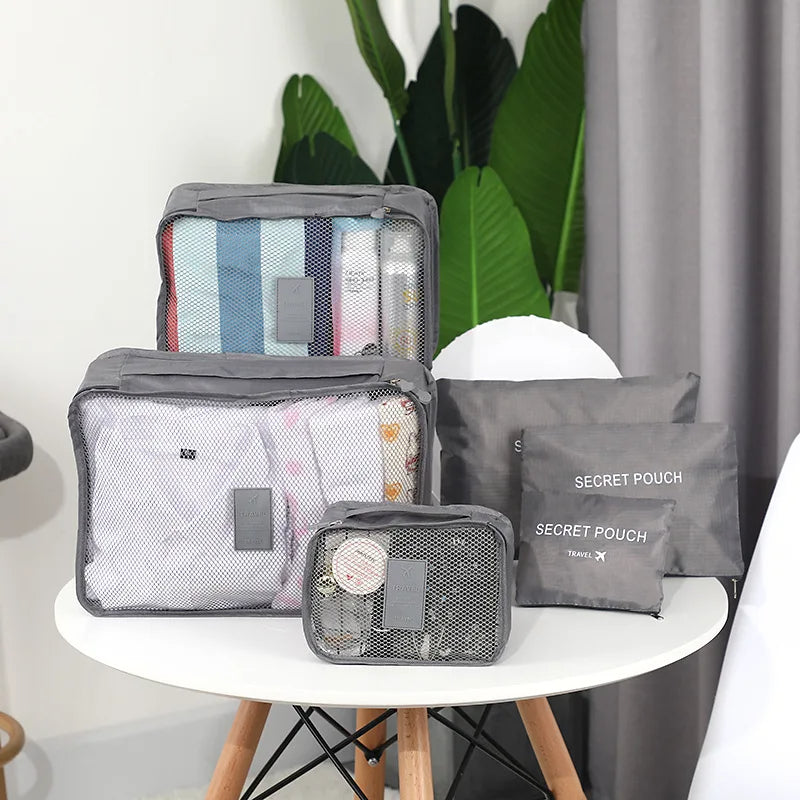 6 Pcs Travel Clothes Storage Bags – Packing Cubes for Luggage & Suitcases