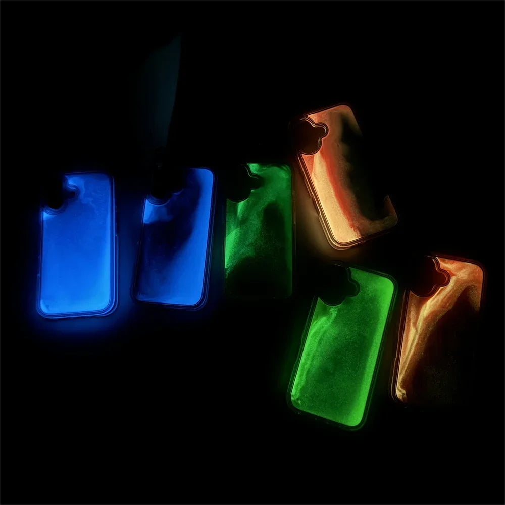 Luminous Quicksand Phone Case – Glow-in-the-Dark Liquid Glitter Cover