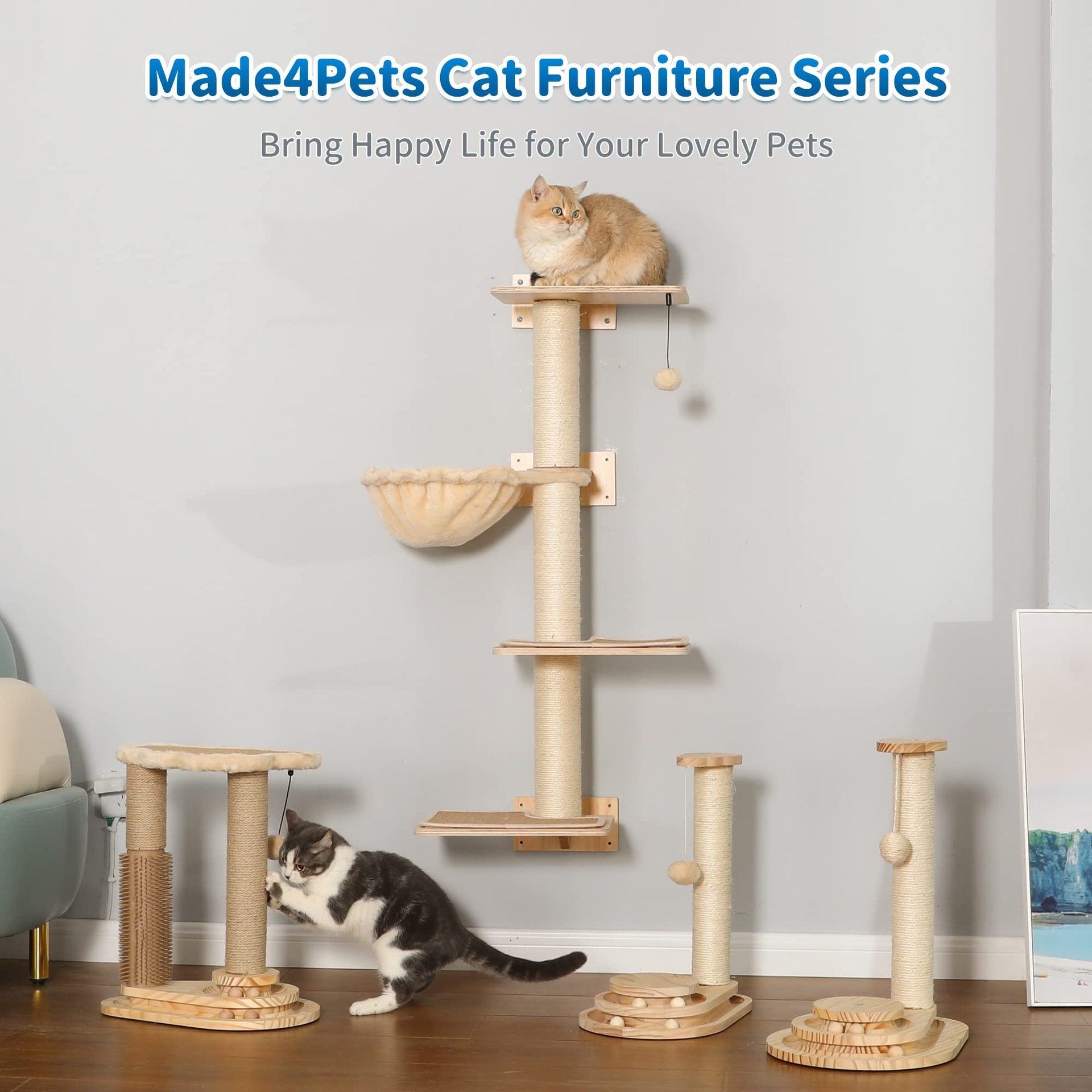Cat Scratching Post – Durable Sisal Tower for Healthy Claws & Play