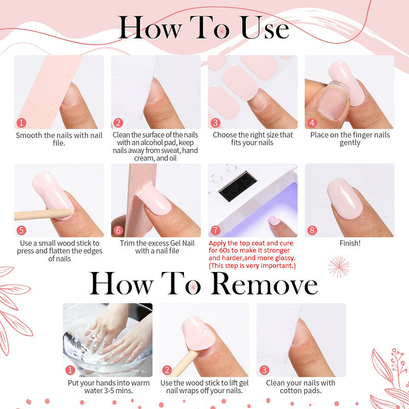 Gel Nail Wraps with UV Lamp – DIY Salon-Quality Nails at Home Set