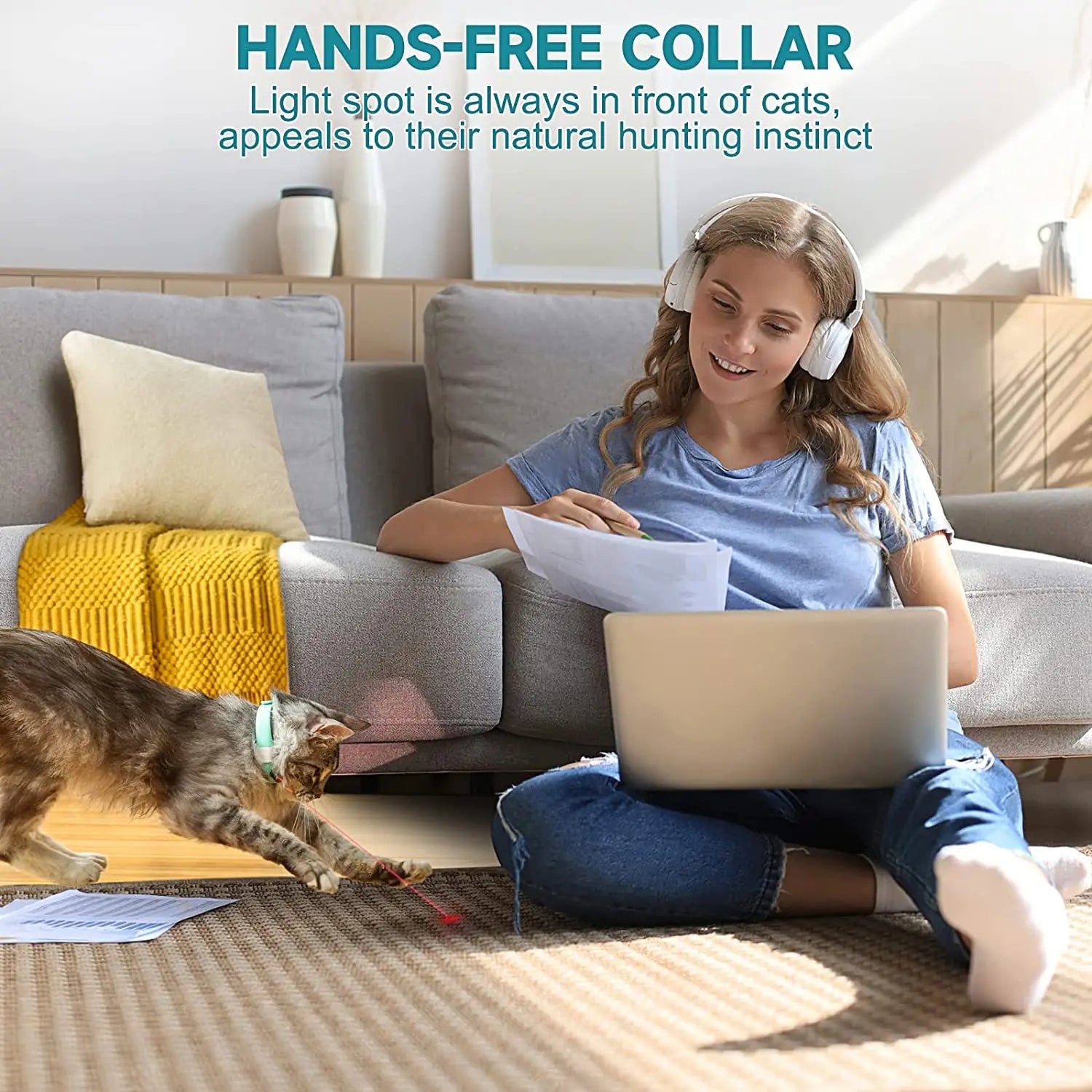 Laser Cat Collar – Interactive LED Toy Collar for Active Play