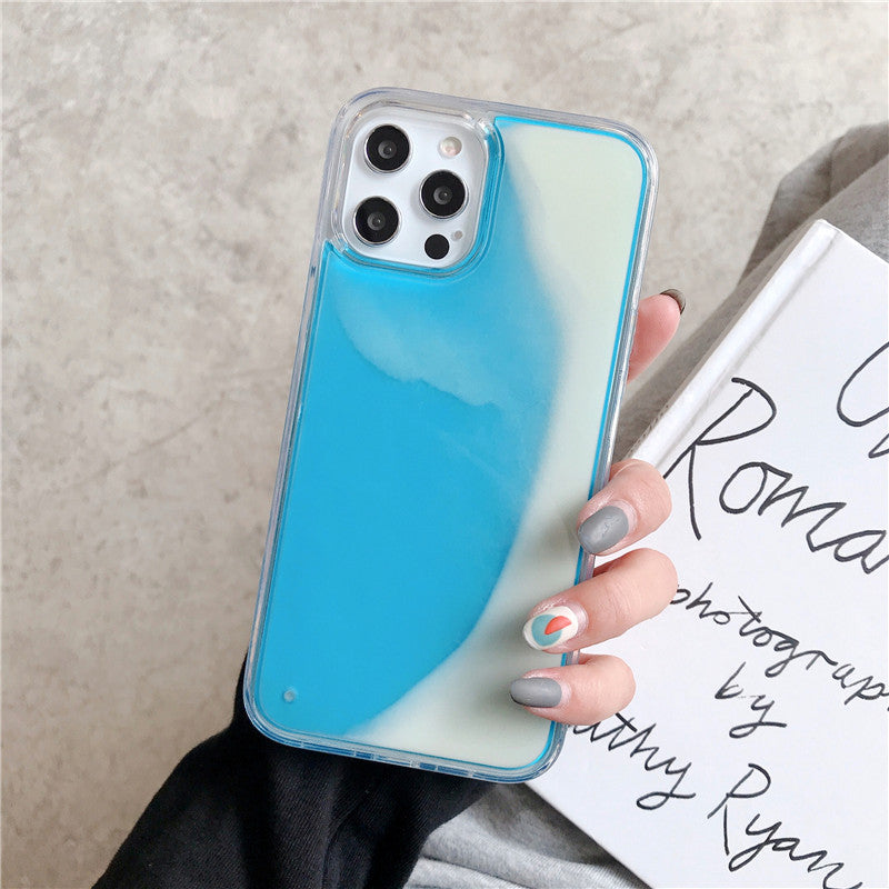 Luminous Quicksand Phone Case – Glow-in-the-Dark Liquid Glitter Cover