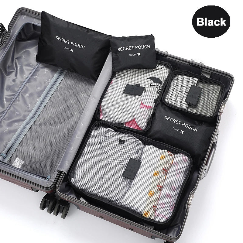 6 Pcs Travel Clothes Storage Bags – Packing Cubes for Luggage & Suitcases