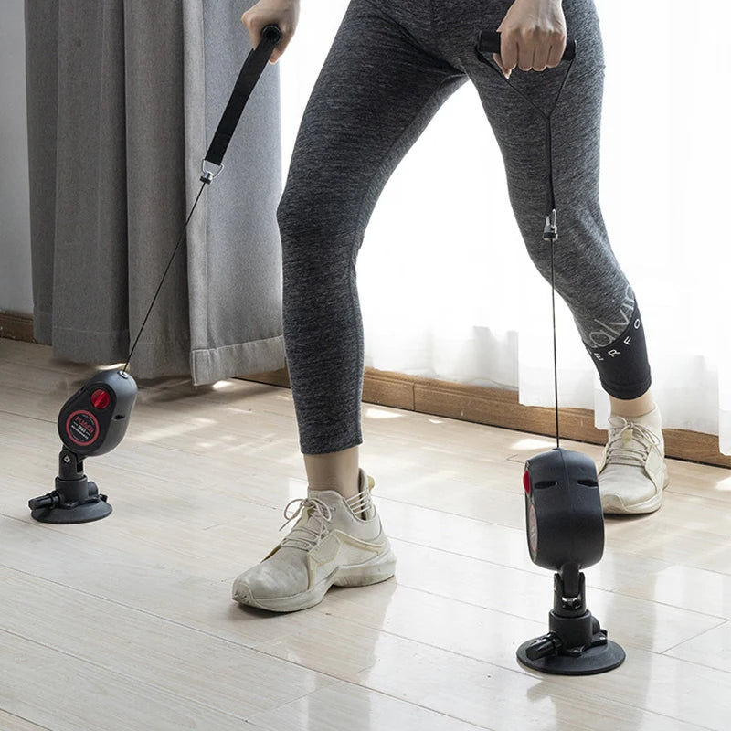 Fitness Resistance Pull Down Rope Trainer – Suction-Based Home Gym