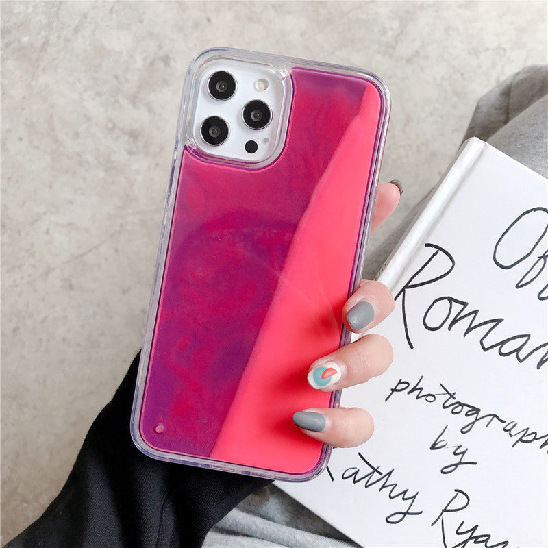 Luminous Quicksand Phone Case – Glow-in-the-Dark Liquid Glitter Cover