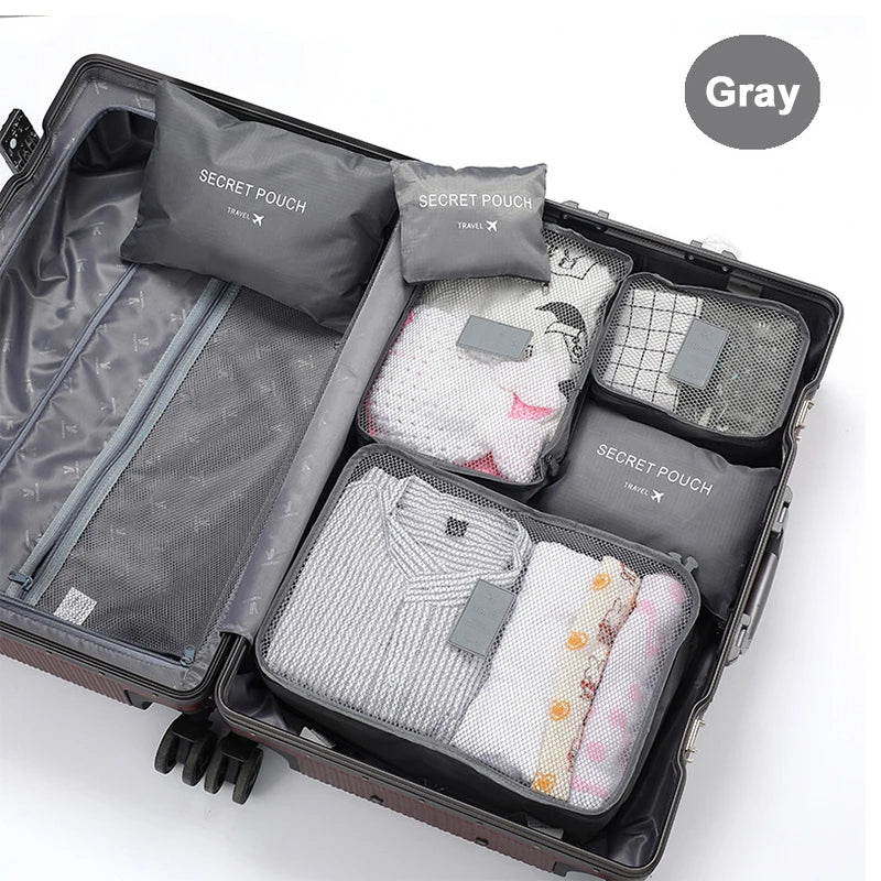 6 Pcs Travel Clothes Storage Bags – Packing Cubes for Luggage & Suitcases