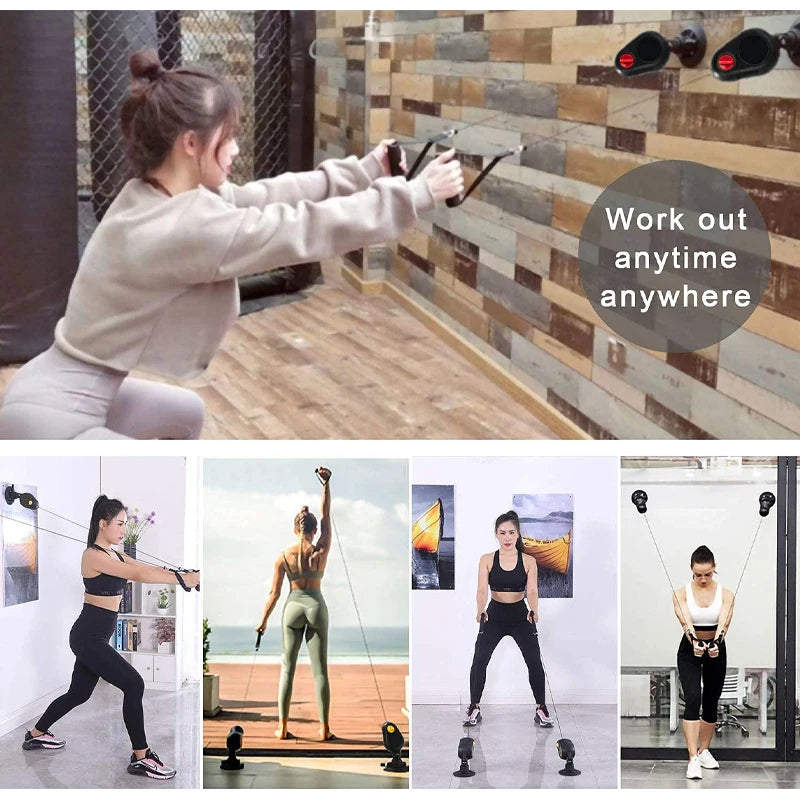 Fitness Resistance Pull Down Rope Trainer – Suction-Based Home Gym