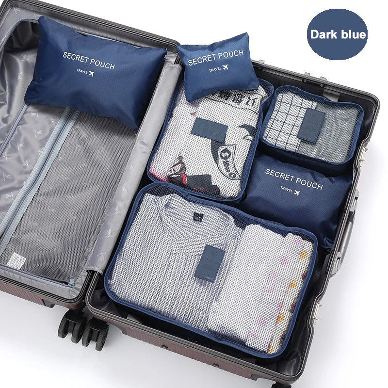 6 Pcs Travel Clothes Storage Bags – Packing Cubes for Luggage & Suitcases